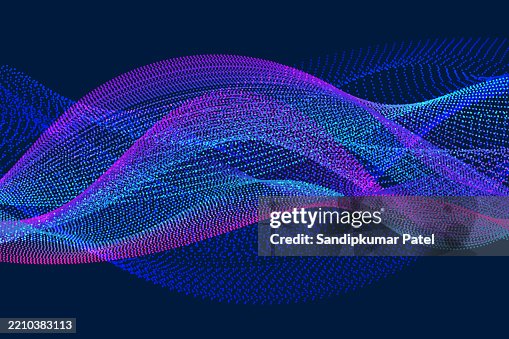 Abstract Neon Dark Wave Dotted Line Pattern Technology Background Abstract Neon Dark Wave Dotted Line Pattern Technology Background