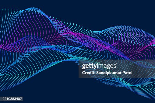 Abstract Neon Dark Wave Dotted Line Pattern Technology Background Abstract Neon Dark Wave Dotted Line Pattern Technology Background