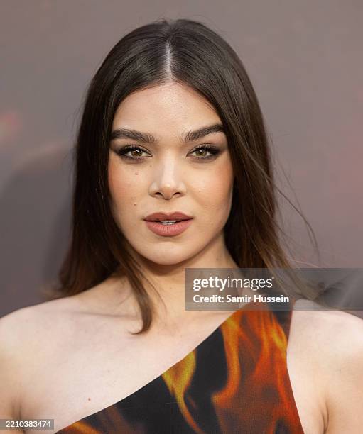 Hailee Steinfeld attends the "Sinners" European Premiere at the Cineworld Leicester Square on April 14, 2025 in London, England.