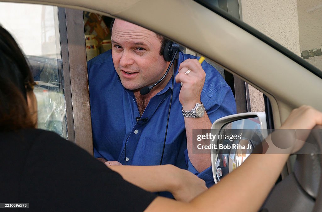 Actor Jason Alexander At Fast-Food Window