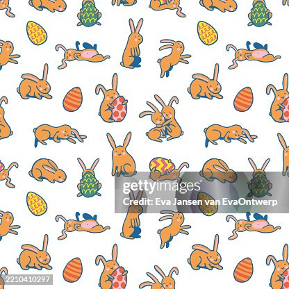 Pattern Easter bunny white Pattern Easter bunny white