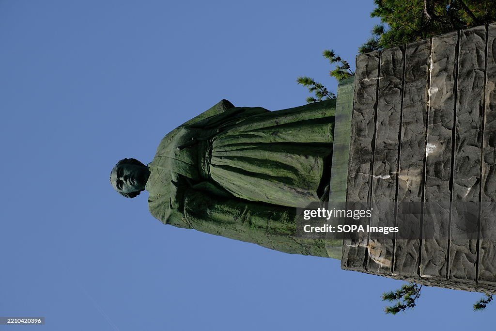 A photo of the statue of Sakamoto Ryoma located at...