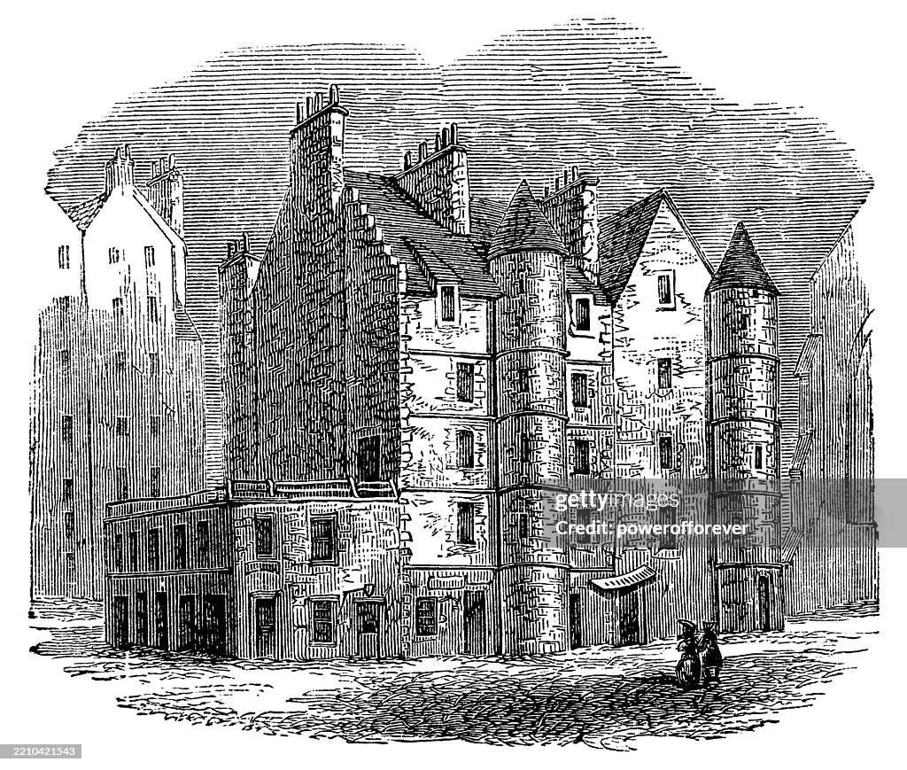 Old Tolbooth in Edinburgh, Scotland - 19th Century