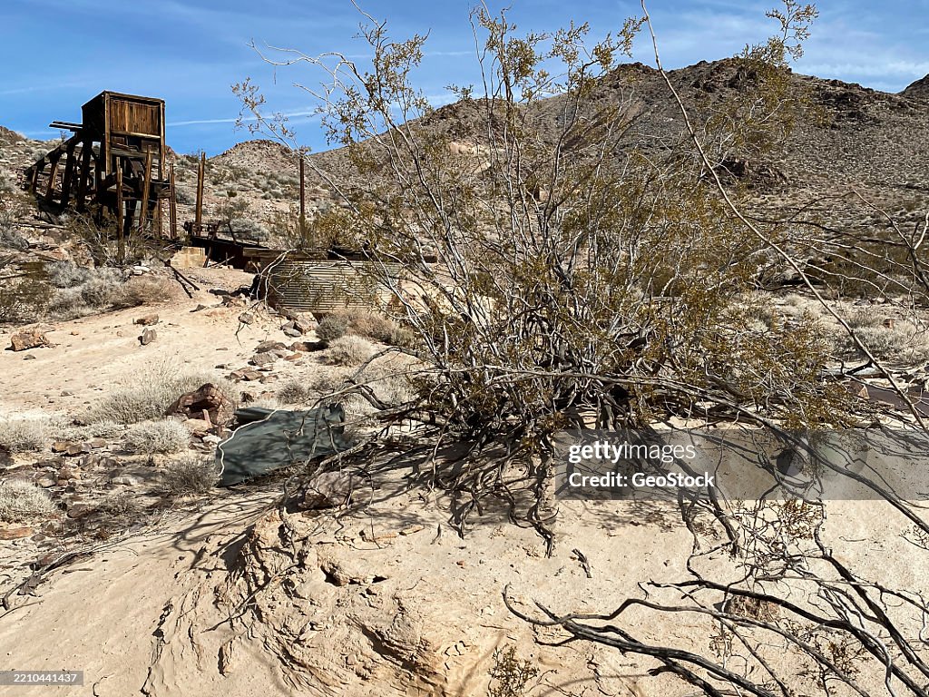 Former mine site in the California desert
