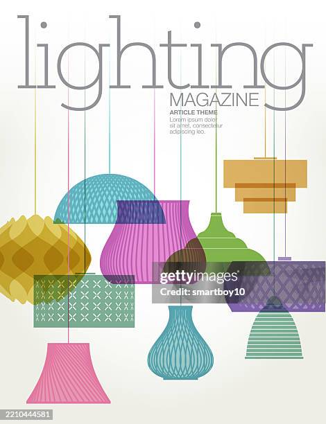 lighting design magazine cover template - pendant light stock illustrations