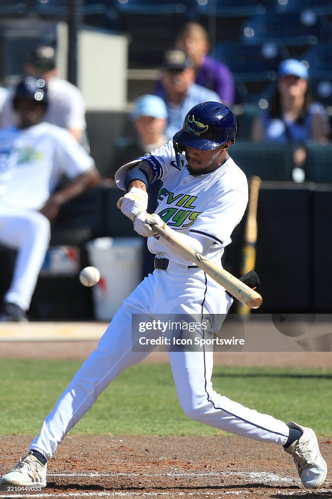 Simpson Rays Baseball Player Tampa Bay Rays Outfielder Chandler Simpson at bat during the regular ...