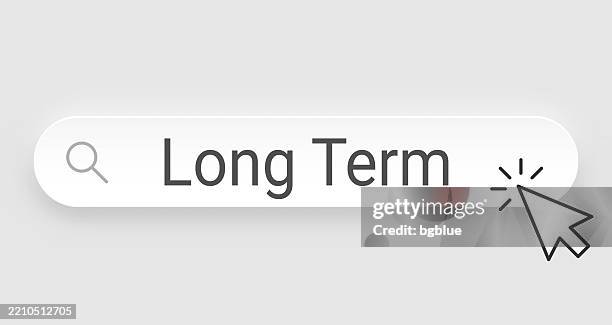 long term - search bar with cursor on blank background - long stock illustrations
