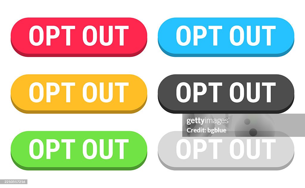 Opt Out Icon Red Opt Out Colorful 3d Click Web Buttons On Blank Background High-Res ...