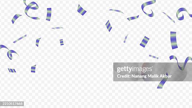 blue confetti falling with transparent background - confetti falling transparent stock illustrations