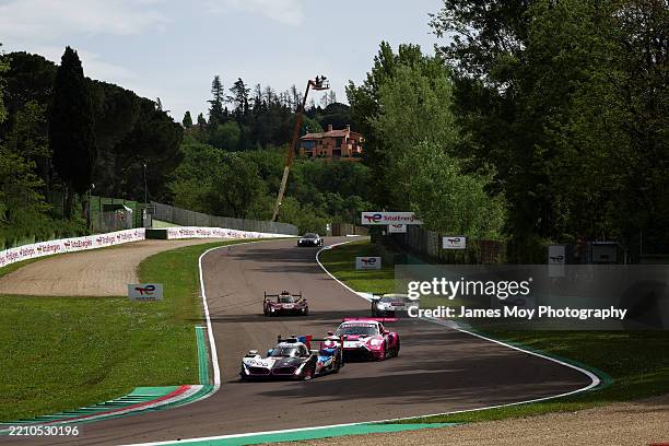 The BMW M Team WRT BMW M Hybrid V8 of Dries Vanthoor, Raffaele Marciello, and Kevin Magnussen in action during the WEC 6 Hours of Imola at Autodromo...