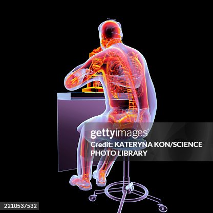 Scientist looking through microscope, illustration Scientist looking through microscope, illustration