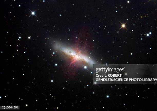 cigar galaxy (m82) - messier 82 stock pictures, royalty-free photos & images