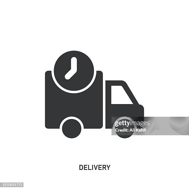 delivery glyph solid icon. solid icon that can be applied anywhere, simple, pixel perfect and modern style. - buy online pick up in store stock illustrations