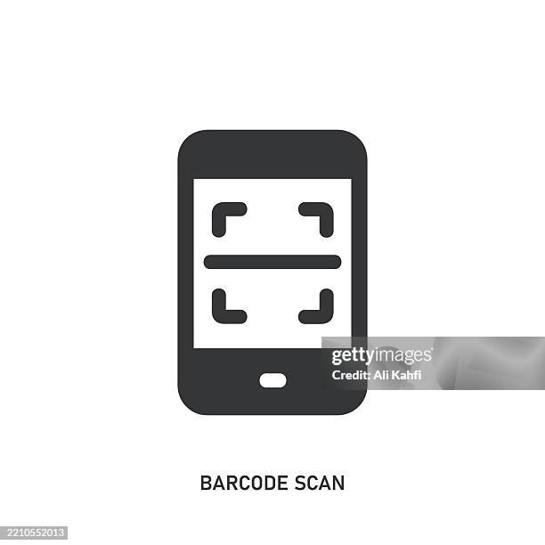 stockillustraties, clipart, cartoons en iconen met barcode scan glyph solid icon. solid icon that can be applied anywhere, simple, pixel perfect and modern style. - qr code