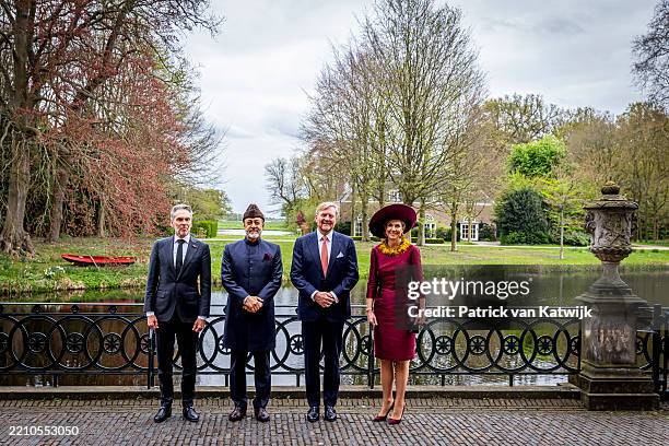 Prime Minister Dick Schoof, Sultan Haitham bin Tarik of Oman, King Willem-Alexander of The Netherlands and Queen Maxima of The Netherlands at the...