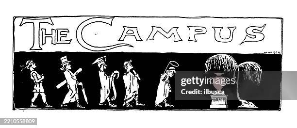 the campus - school photo stock illustrations