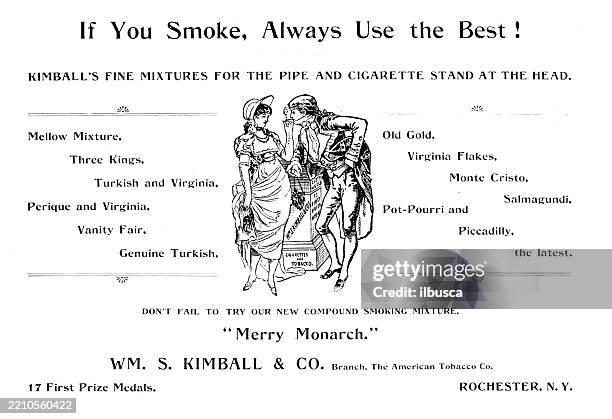 advertisement: cigarettes - vintage-cigarette-and-smoking-ads stock illustrations