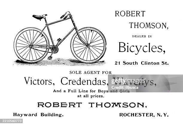 advertisement: bicycle - yearbook portrait stock illustrations