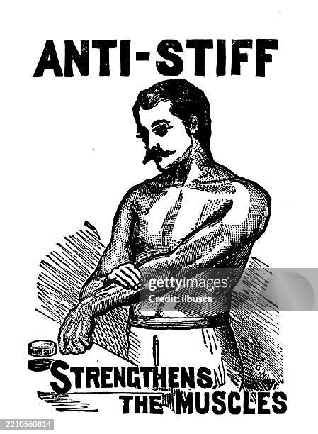 advertisement: muscle product - body building stock illustrations