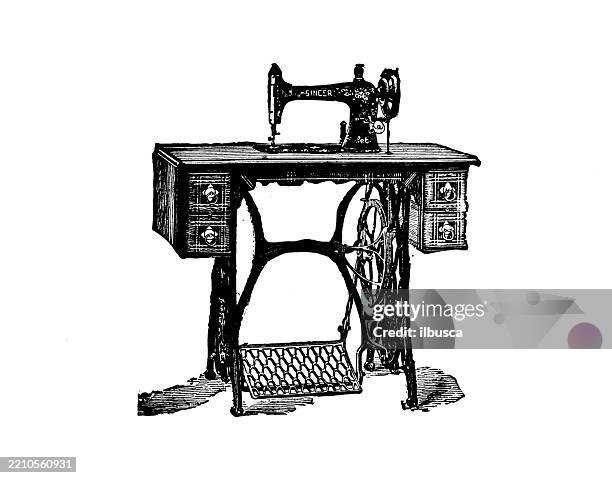 advertisement: sewing machine - sewing machine stock illustrations