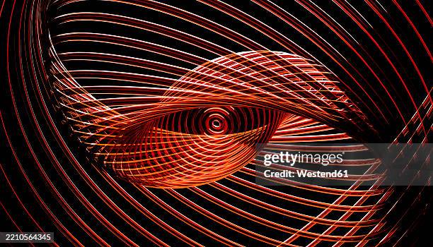 Abstract 3d Rounded Loop Abstract 3d Render With Red Loops And Circles On A Dark Background High ...