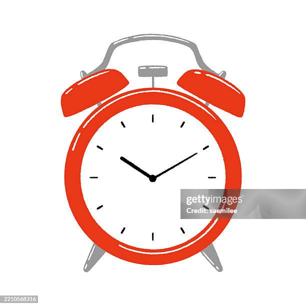 color drawing of red clock - time out signal stock illustrations