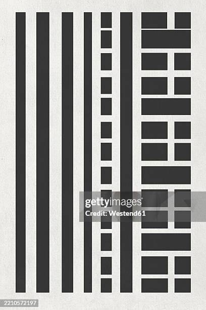 abstract geometric pattern with black and white lines and rectangles - rectangle stock illustrations
