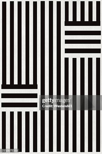 abstract black and white geometric pattern with vertical and horizontal lines - vertical line pattern stock illustrations