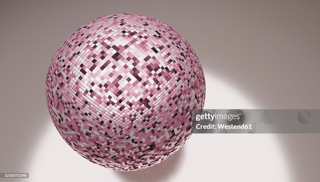 Abstract Geometric Sphere Pattern 3d Render Of An Abstract Geometric Sphere With A Mosaic Tile Pattern ...
