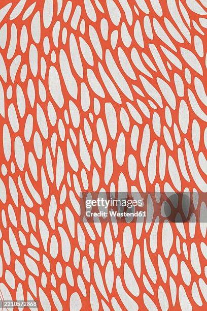 abstract seamless pattern with orange and white organic shapes - seamless studio stock illustrations