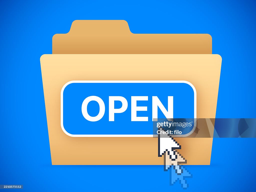 File Image When Click Open Folder Cursor Clicking Button High-Res Vector Graphic - Getty Images