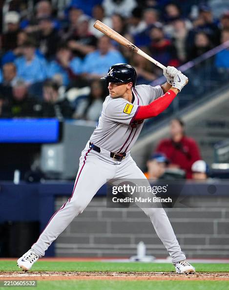 Black Austin Riley Austin Riley of the Atlanta Braves stands in his batting stance... News ...