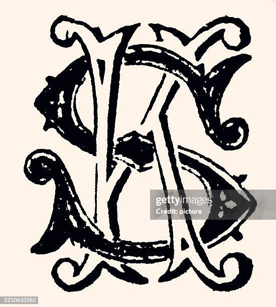 buchstaben s und k in einem monogramm verflochten : design element xxxl - monogramm stock-grafiken, -clipart, -cartoons und -symbole