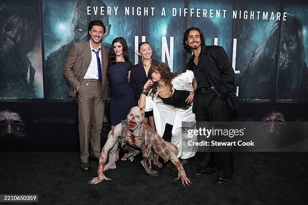 Belmont Cameli, Ella Rubin, Ji-young Yoo, Odessa A'zion and Michael Cimino seen at "Until Dawn" Influencer Screening at The Culver Theater on April...