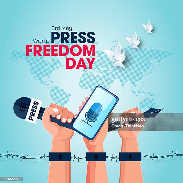 dove and elements for world press freedom day - paper dove stock illustrations