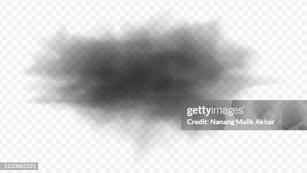 illustrazioni stock, clip art, cartoni animati e icone di tendenza di fumo scuro e nero o nuvole con sfondo trasparente - smog