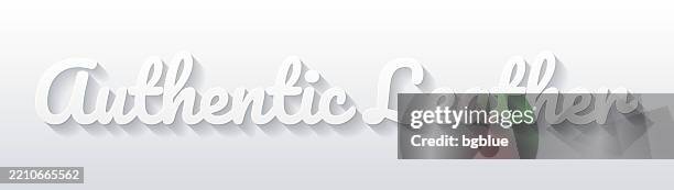 authentic leather - flat design with paper cut effect on blank background - authentic stock illustrations