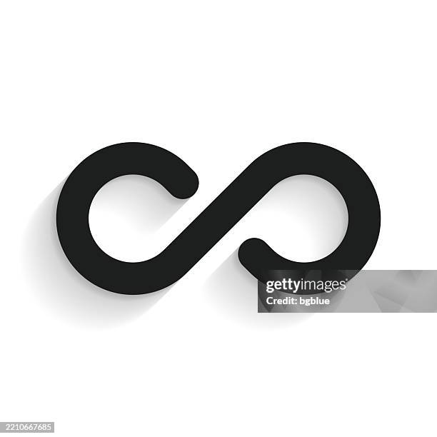 infinity. icon with long shadow on white background - infinity logo stock illustrations