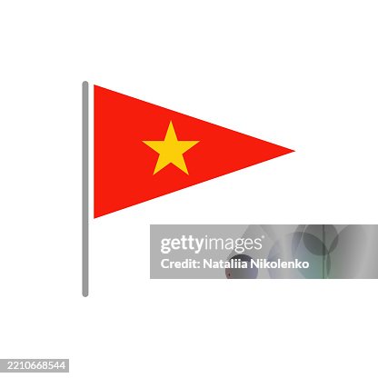 Vietnam - Flag Pin Flat Triangular Icon. Vietnam - Flag Pin Flat Triangular Icon.
