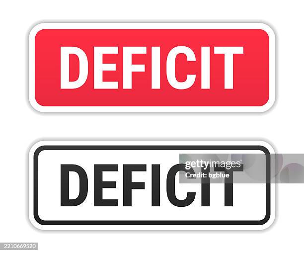 Deficit Background Deficit Red And Black Labels On White Background High-Res Vector ...