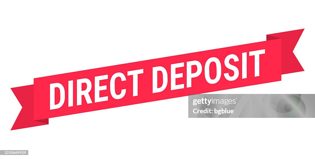Direct Deposit Vector Direct Deposit Red Banner On White Background High-Res Vector Graphic ...