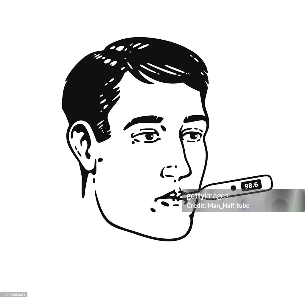 Oral Temperature, sick man