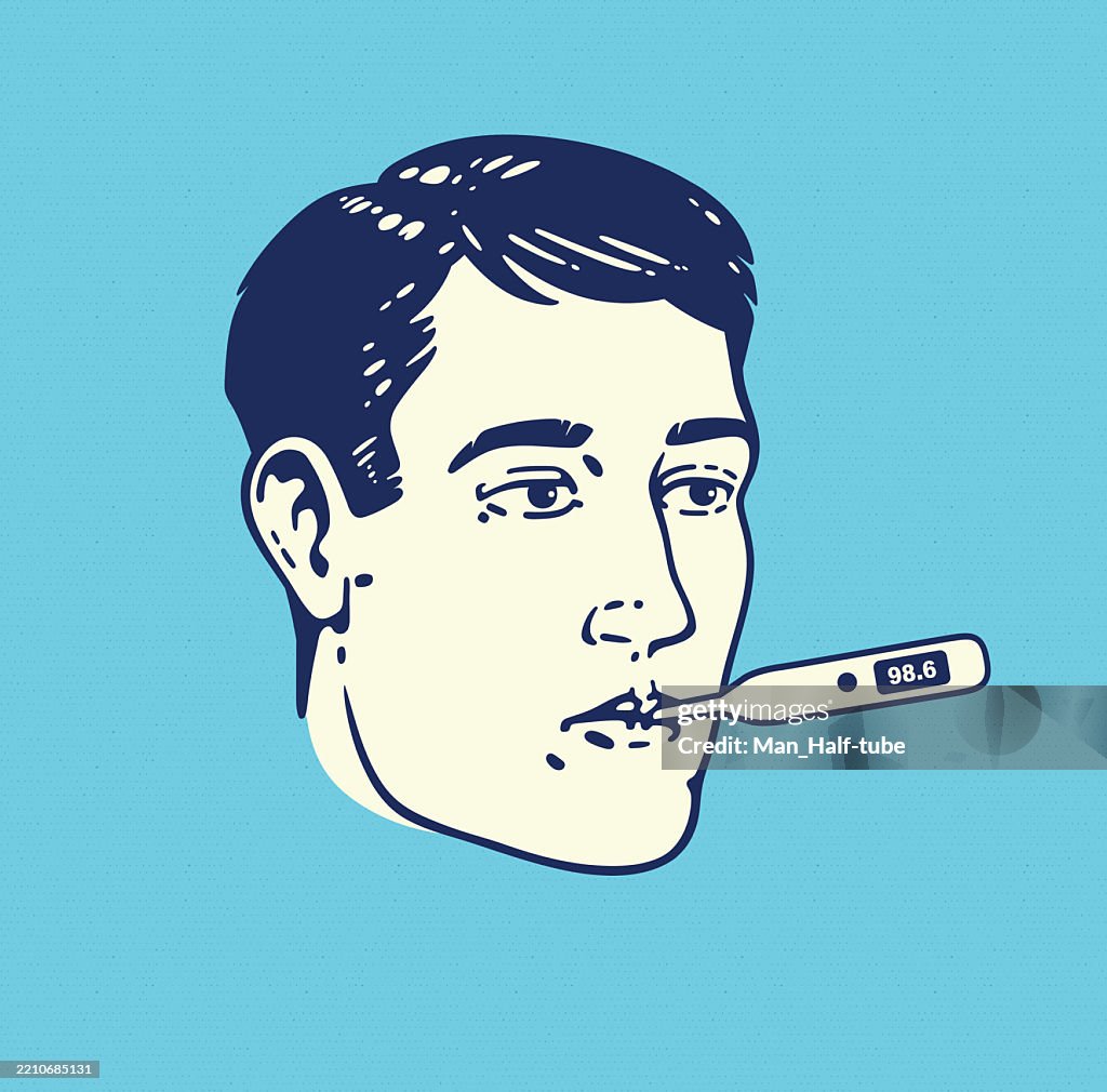 Oral Temperature, sick man