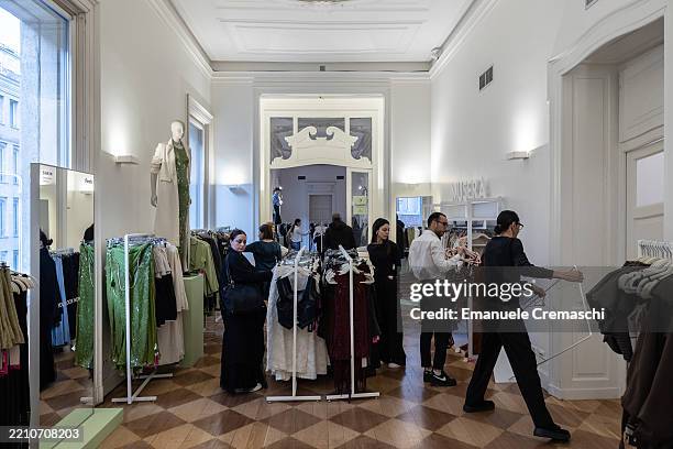 Customers visit the SHEIN’s “Spring Boutique” temporary store at Palazzo dei Giureconsulti on March 23, 2024 in Milan, Italy. SHEIN, a Chinese...