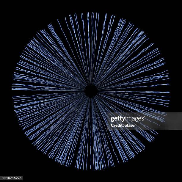 abstract circular line pattern on black. - black background colour particles explosion stock illustrations
