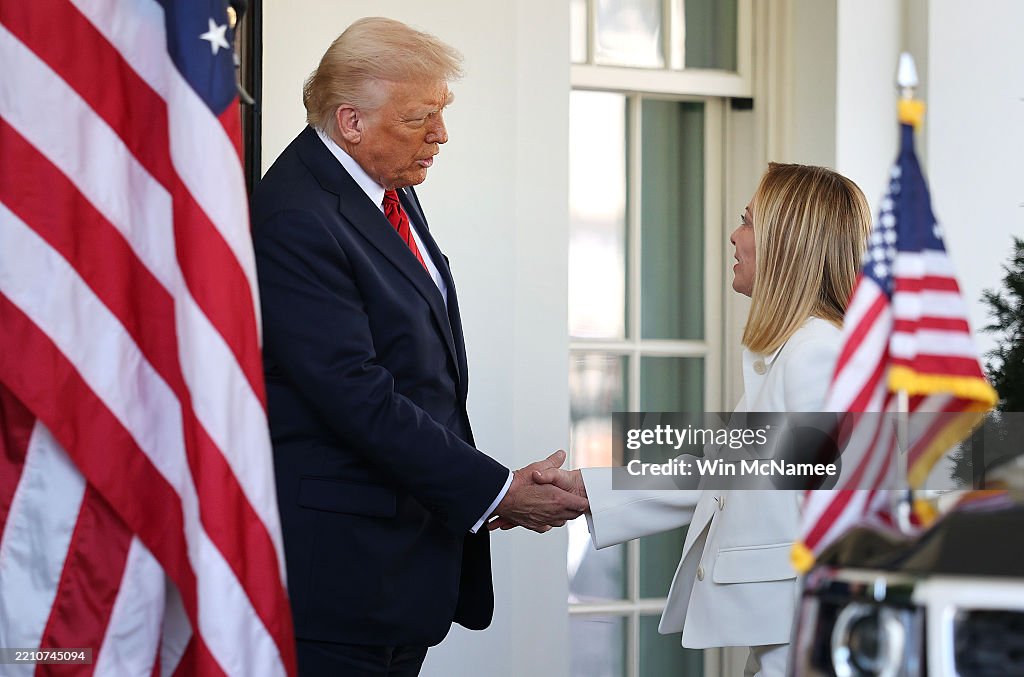 President Trump Meets With Visiting Italian Prime Minister Giorgia Meloni At The White House
