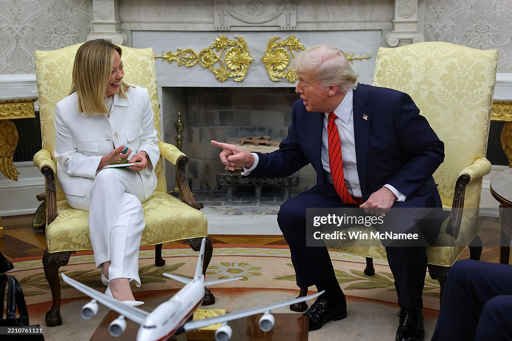 President Trump Meets With Visiting Italian Prime Minister Giorgia Meloni At The White House