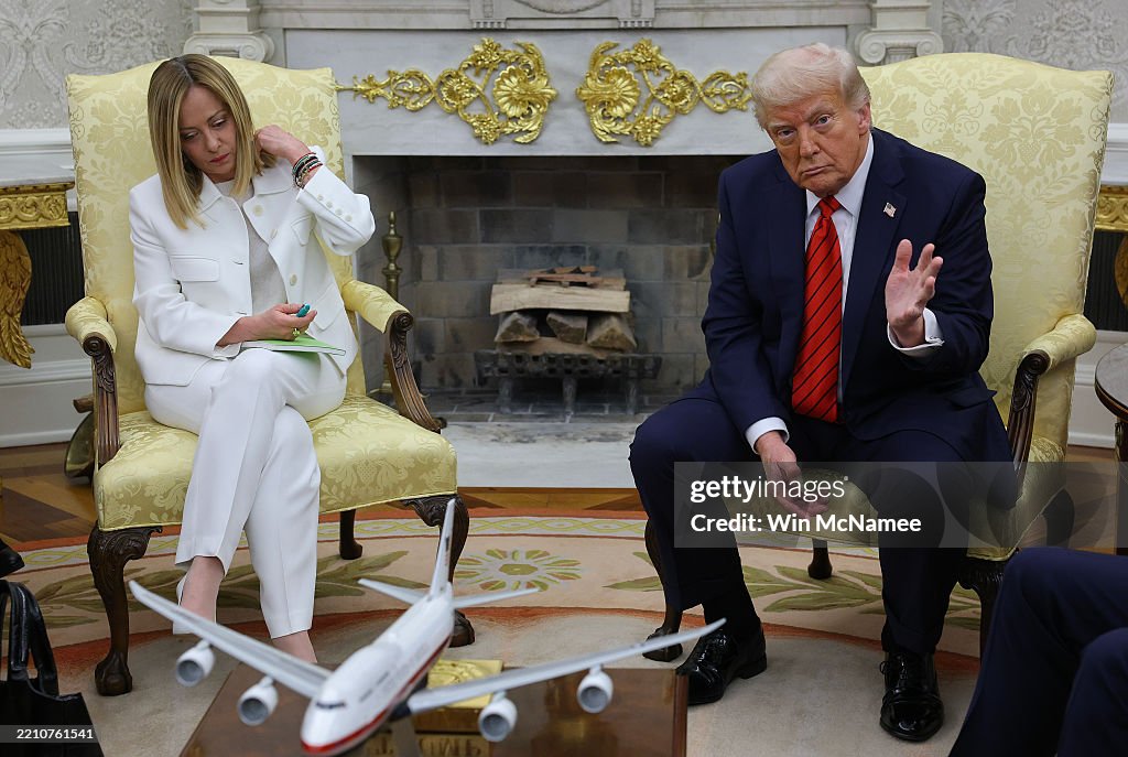 President Trump Meets With Visiting Italian Prime Minister Giorgia Meloni At The White House