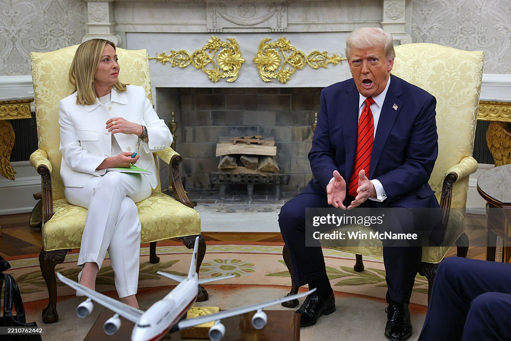 President Trump Meets With Visiting Italian Prime Minister Giorgia Meloni At The White House