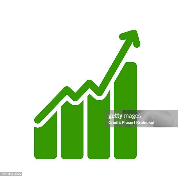 graph going up arrows icon vector. - stairway to heaven stock pictures, royalty-free photos & images